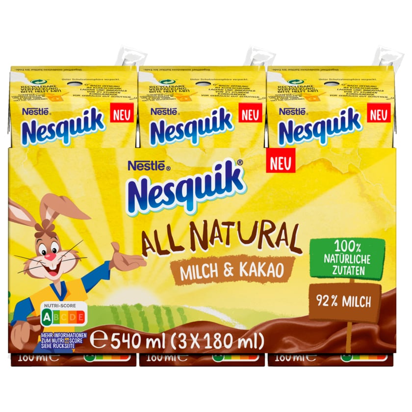 Nestle Nesquik All Natural Milch & Kakao 3x180ml